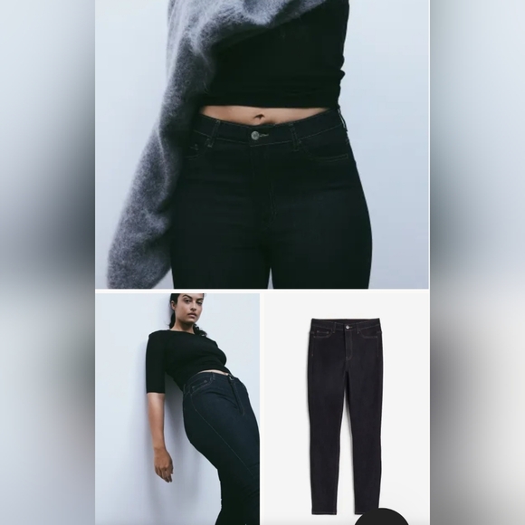 H&M NWT Skinny Jeans Ultra High Waist Green Jeggings - Picture 5 of 5